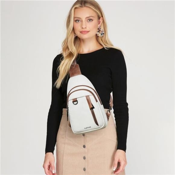 7L Sling Bag for Women Men Leather Small Sling Backpack Daypack Anti Theft - Picture 3 of 7